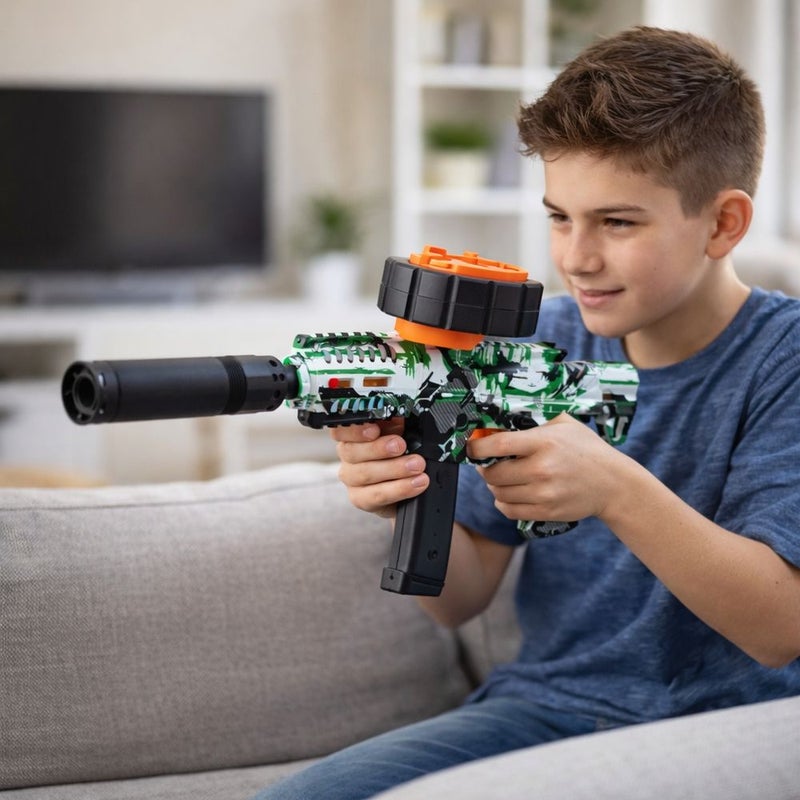 M416 Electric Tactical Gel Blaster Toy Gun with Rotating Drum Magazine - Green - SY-0088 - Image 2