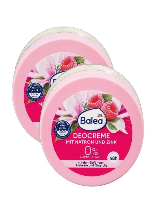 Balea Deodorant Cream with Baking Soda - Raspberry & Mangnolia Scent and zinc Non -alcoholic 50ml Bundle - Image 1