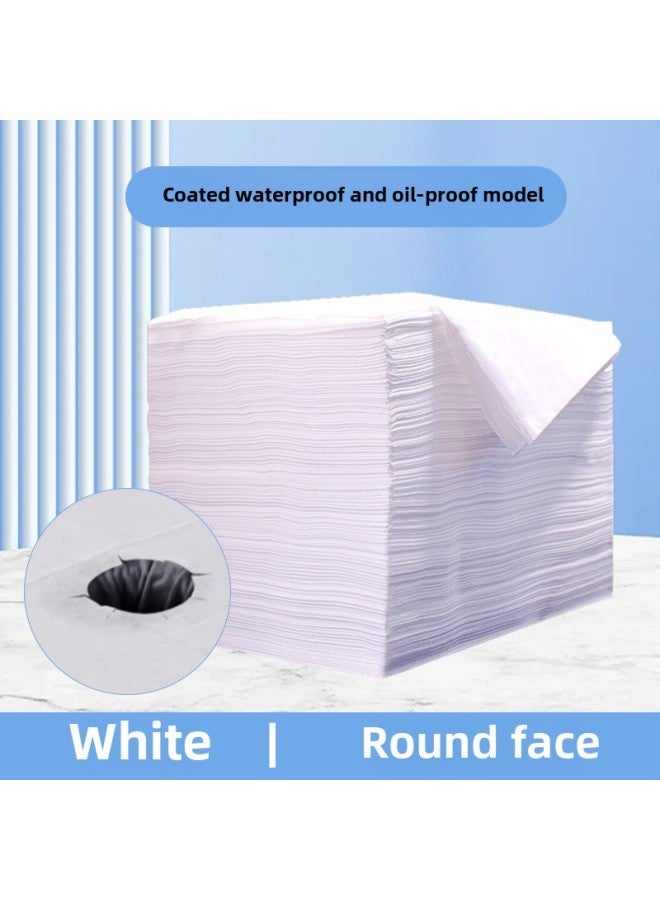 إسكدنيا ملاءة سرير للاستخدام مرة واحدة سميكة لتدليك صالونات التجميل مقاومة للماء والزيت ملاءة سرير تجميل غير منسوجة مع فتحة - اللون: أبيض 【مع فتحات】】 - المواصفات: 80*180 【50 ملاءة مقاومة للماء والزيت】】 - Image 1