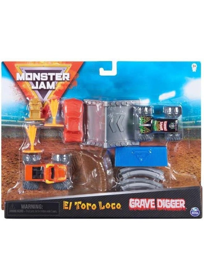 Monster Jam Made In USA Shop El Toro Loco Grave Digger Stunt Set - Image 1