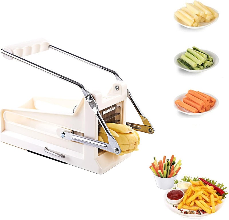 NatldGs French fry cutter, potato slicer/cutter for french fries with 2 Different sizes Stainless Steel Blades and No-Slip Suction Base - Image 1