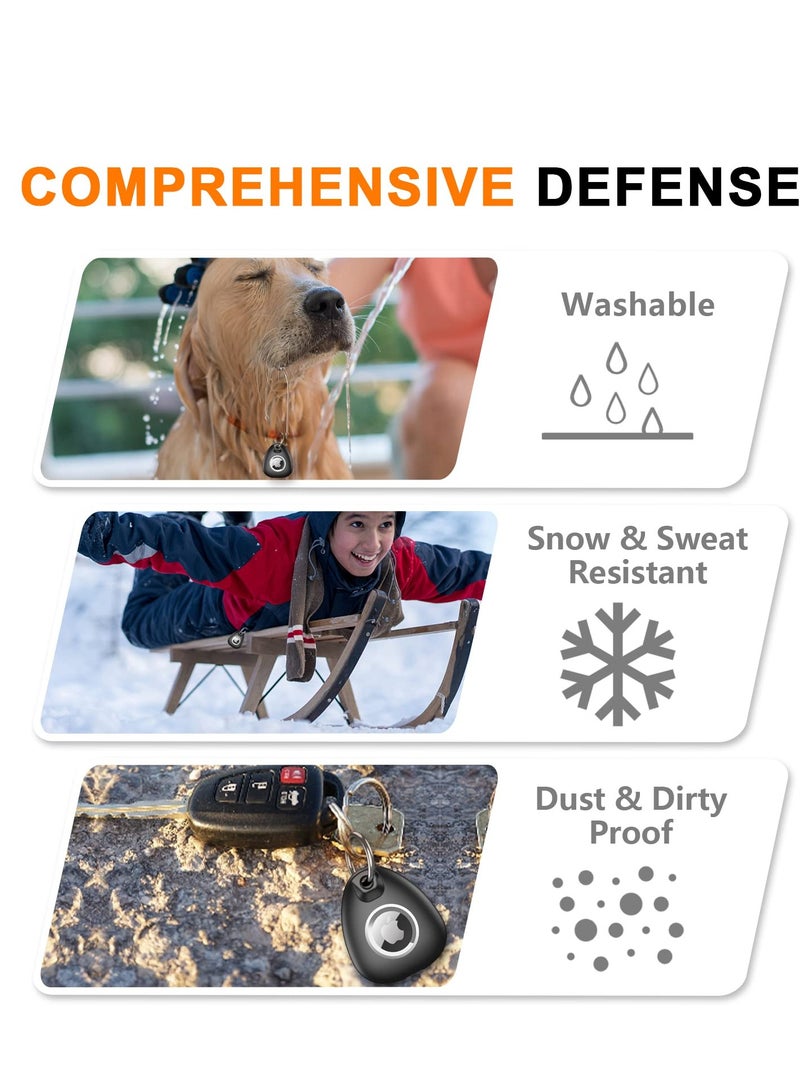 Case for AirTag, IPX8 Waterproof Keychain Holder Compatible with Apple Air Tag Case for Dog/Cat/Luggage (Black) - Image 4