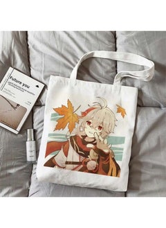 Original God Maple Leaf Surrounding Q Canvas Bag Cartoon Cute Student Schoolbag Secondary Diy High Color Value Shoulder Handbag-Specifications:Standard-Color:9 Ordinary Model-durable*/*no Zipper**