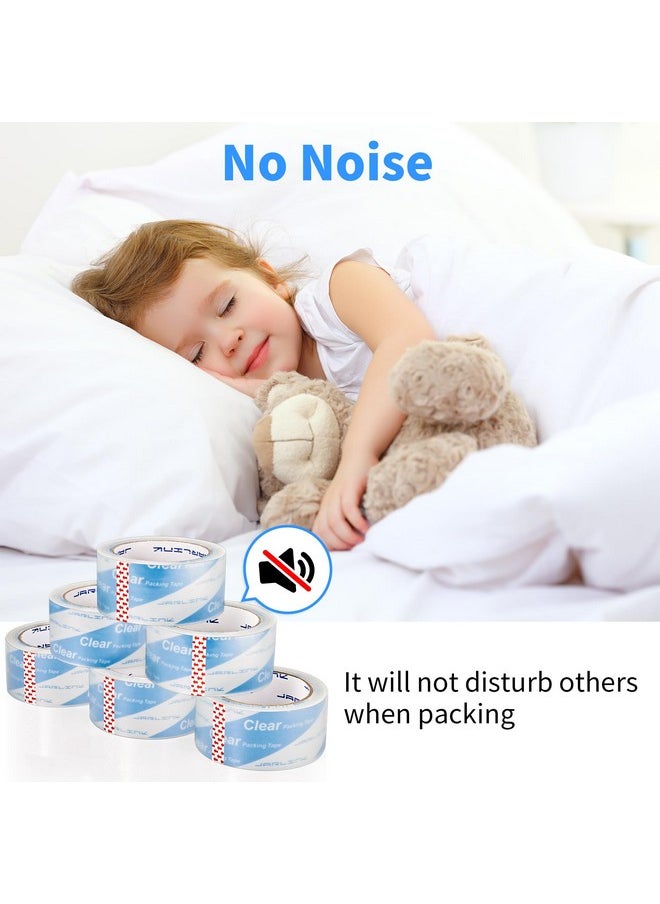 JARLINK No Noise Clear Quiet Packing Tape (12 Rolls) Heavy Duty Packaging Tape For Shipping Packaging Moving Sealing 2.4Mil Thick 1.88 Inches Wide 60 Yards Per Roll 720 Total Yards  - Image 2
