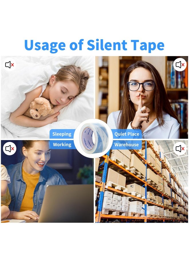 JARLINK No Noise Clear Quiet Packing Tape (12 Rolls) Heavy Duty Packaging Tape For Shipping Packaging Moving Sealing 2.4Mil Thick 1.88 Inches Wide 60 Yards Per Roll 720 Total Yards  - Image 3