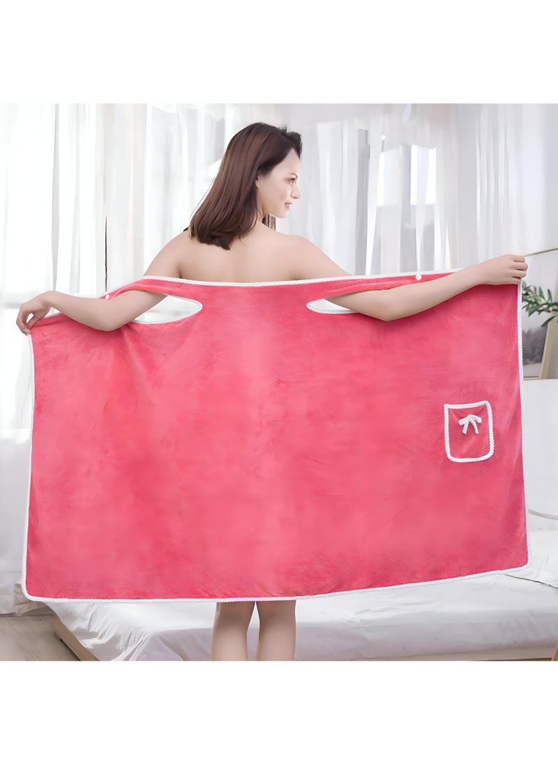 ماركة غير محددة منشفة حمام نسائية أنيقة بتصميم رداء، مصنوعة من مادة ناعمة، مثالية للاستخدام في المنتجعات الصحية والحمام لتعزيز وقت الاسترخاء الخاص بك  - Image 1