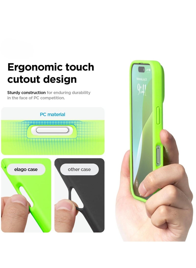 Raxoom iPhone 16 Pro Case Cover - Full Body Protection, Shockproof, Slim, Anti-Scratch, Soft Microfiber Lining (Lime Green) - Image 5
