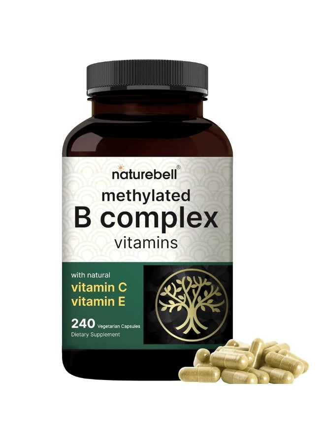 نايتشر بيل Methylated B-Complex Vitamins – 240 Veggie Capsules | Active Multivitamin with B12, Folate, Biotin, Vitamin C & E, Choline & Inositol - Image 1