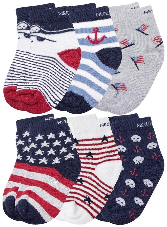 Neska Moda Boys & Girls 6 Pair Striped Multicolor Cotton Ankle Length Socks For 6-7 Years -Sk833 - Image 3