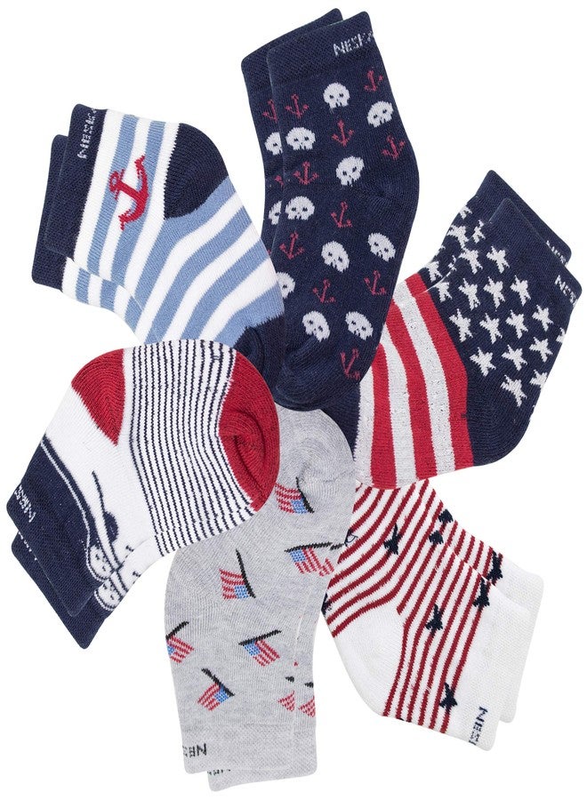 Neska Moda Boys & Girls 6 Pair Striped Multicolor Cotton Ankle Length Socks For 6-7 Years -Sk833 - Image 4