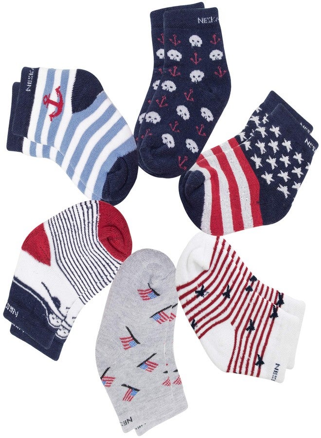 Neska Moda Boys & Girls 6 Pair Striped Multicolor Cotton Ankle Length Socks For 6-7 Years -Sk833 - Image 2