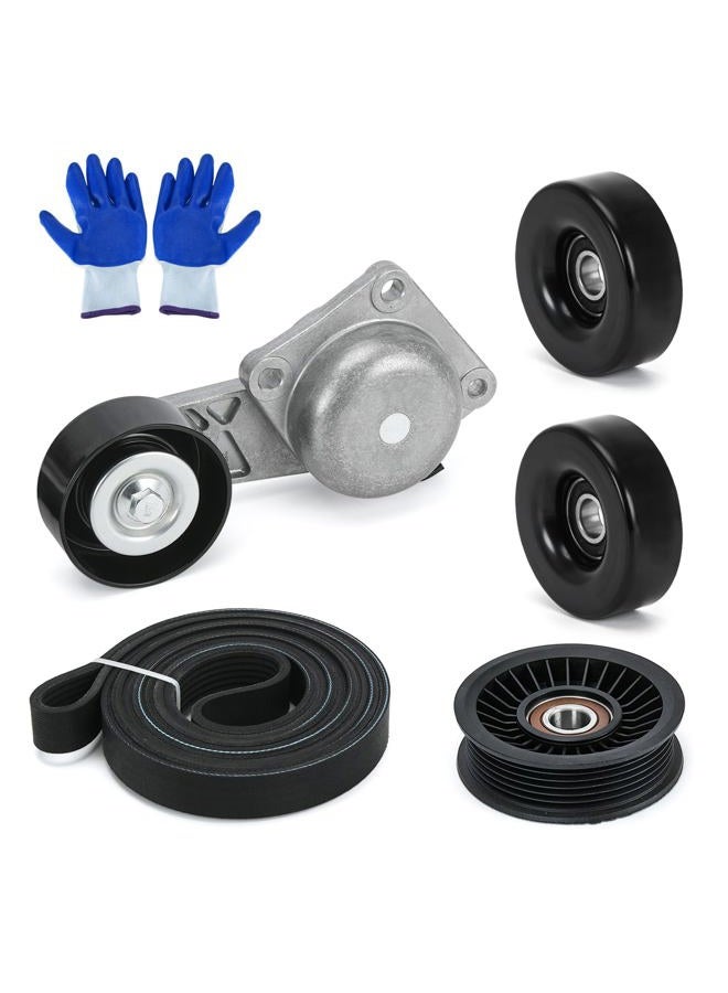 FQRANBO 38274 Serpentine Belt Drive Kit W/Tensioner & Idler Pulley Fits for Ford Expedition F150 F250 F350 Lincoln Navigator Mercury Mountaineer Replaces 90K-38274A 6PK2605 ACK061025 - Image 1
