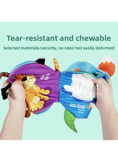 Generic Lala Cloth Book Three-dimensional Tail Book Baby Can Bite Baby Early Education Cloth Book Tear 0-1-3 Years Old Baby Cloth Book-Color:Interesting Tail Book  - Image 3