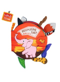 Generic Lala Cloth Book Three-dimensional Tail Book Baby Can Bite Baby Early Education Cloth Book Tear 0-1-3 Years Old Baby Cloth Book-Color:Interesting Tail Book  - Image 1