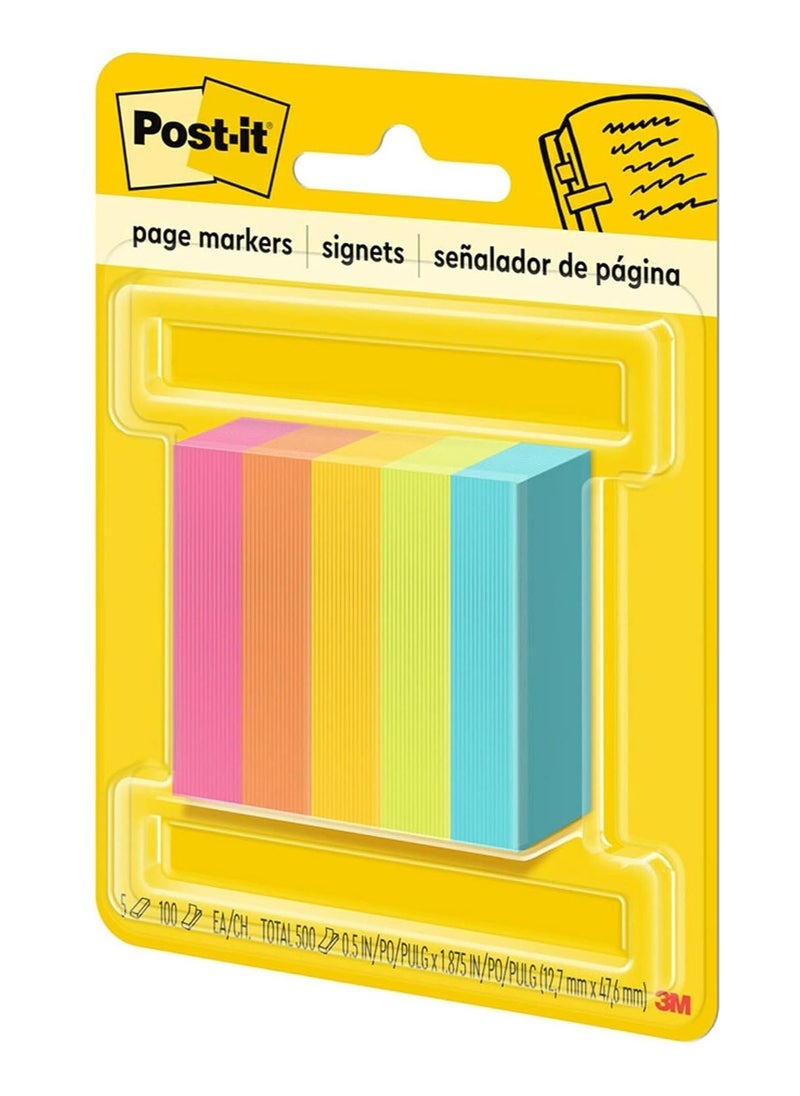3M 500 قطعة من علامات الصفحات Post-It متعددة الألوان  - Image 1