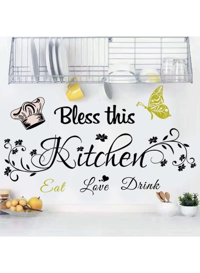 Casa Decor CASADECOR Kitchen Wall Decor Kitchen Wall Stickers Quotes Positive Word Decor Bless This Kitchen Wall Decal Vinyl Stickers - Image 2