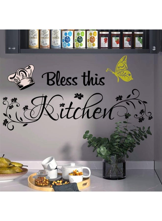 Casa Decor CASADECOR Kitchen Wall Decor Kitchen Wall Stickers Quotes Positive Word Decor Bless This Kitchen Wall Decal Vinyl Stickers - Image 5