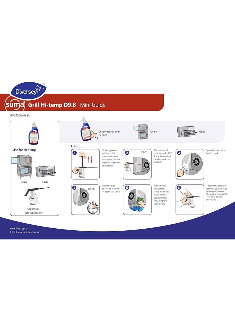 Diversey ديورسي سومة جريل 750 مل هاي تيمب D9.8 - منظف قوي للمطابخ التجارية والمنزلية للدهون والكربون والتربة العنيدة - منظف للشوايات والأفران والشواء | الأرضيات والبلاط - Image 5