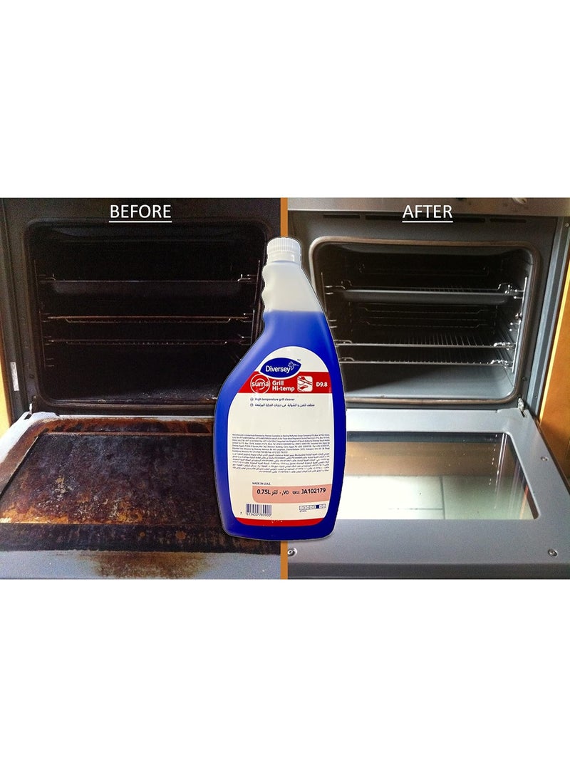 Diversey ديورسي سومة جريل 750 مل هاي تيمب D9.8 - منظف قوي للمطابخ التجارية والمنزلية للدهون والكربون والتربة العنيدة - منظف للشوايات والأفران والشواء | الأرضيات والبلاط - Image 4