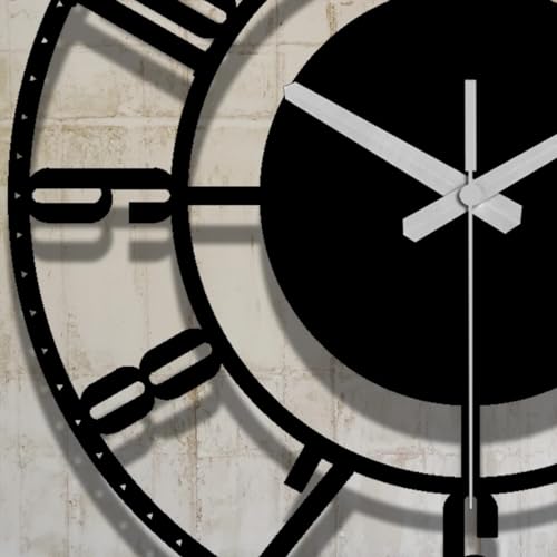 Nubilous Large World Map Wall Clock, Metal Minimalist Modern Clock, Round Silent Non-Ticking Battery Operated Wall Clocks for Living Room/Home/Kitchen/Bedroom/Office/School Decor (Black(ST-12), 40CM) - Image 3