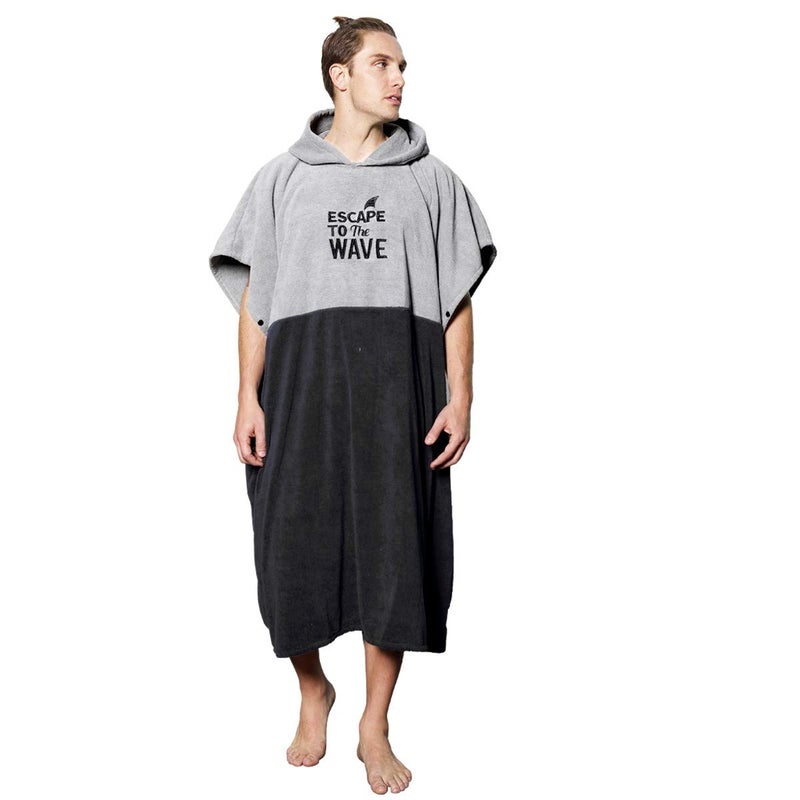 Vulken Extra Large Thick Hooded Beach Towel Changing Robe. Surf Poncho Men For Easy Change In Public. Quick Dry Microfiber Towelling For The Beach  Pool  Lake  Water Park. L/Xl - Image 1