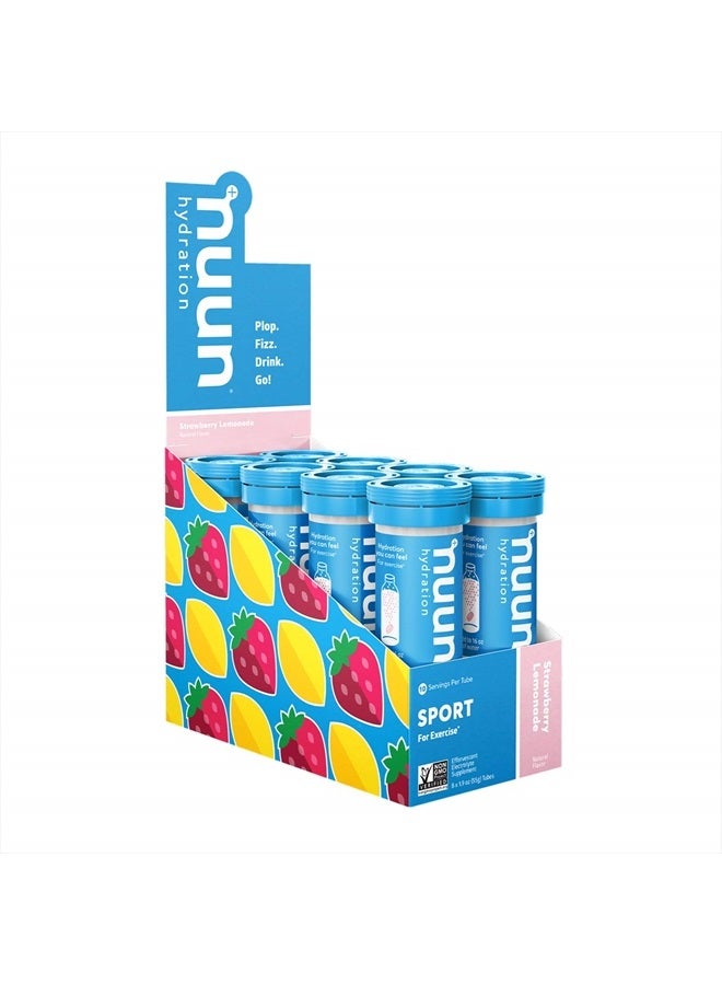 Nuun Sport: Electrolyte Drink Tablets, Strawberry Lemonade, 10 Count (Pack of 8) - Image 1