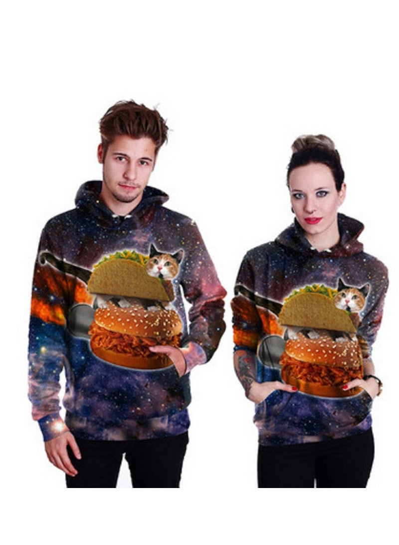 Loquat Single Piece Digital Printed Hooded Long Sleeved Sweater  - Image 1