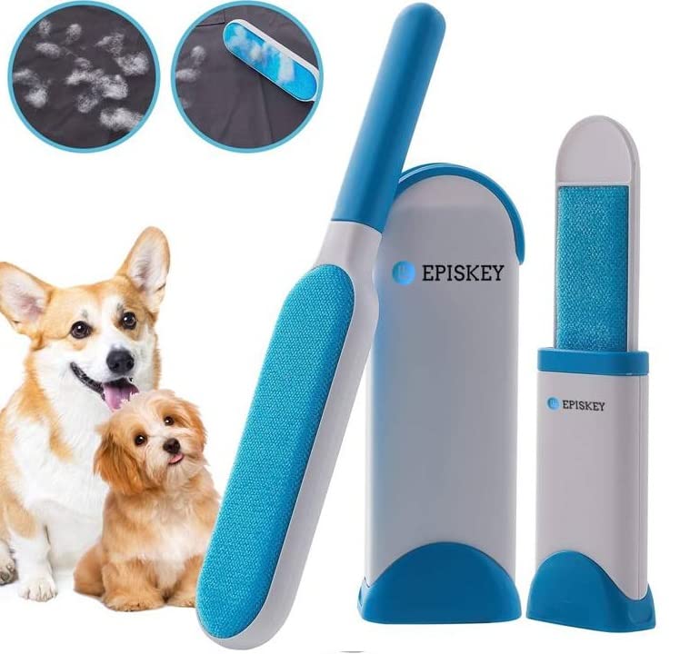Episkey Pet Hair Remover Brush - Sided Lint Brush with Self - Cleaning Base Lint Brush - Fur & Lint Removal for Clothes Furniture Car Seat Couch Remover Magic Clean Clothing,Furniture (Blue) (PHR) - Image 1