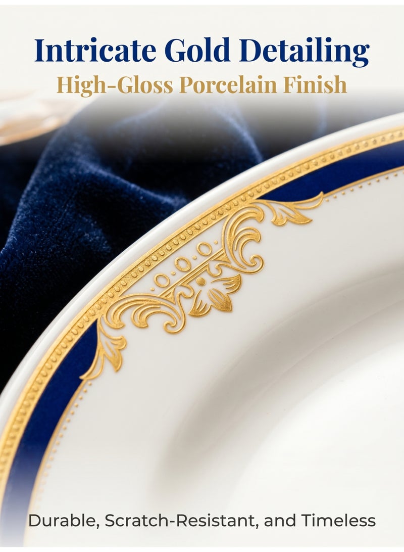 nihao 18 Piece High Quality Porcelain Dinner Set- Includes 6*10 inch Plates, 6*8 inch Plates, 6*4.5 Inch Vegetable Bowls, Ceramic Dinnerware Sets, Microwaveable and Freezer-Friendly/ Eco-Friendly and Food-Grade - Image 5