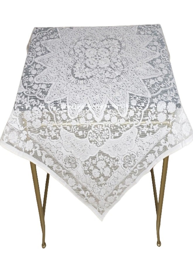 AdonisUSA Aristocrata Square Floral Lace Tablecloth, Table Topper. Size - 40 inch Square - Image 2