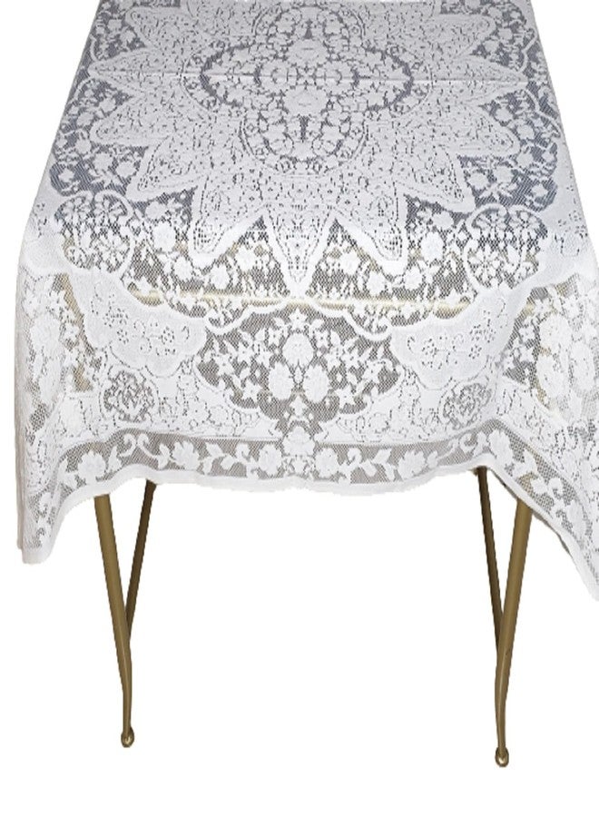 AdonisUSA Aristocrata Square Floral Lace Tablecloth, Table Topper. Size - 40 inch Square - Image 3