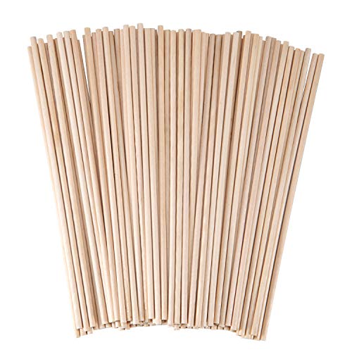 Senkary Wooden Dowel Rods 1/8 x 12 Inch Unfinished Natural Wood Craft Dowel Bamboo Sticks for Flower Bouquet Crafting, 100 Pieces - Image 1