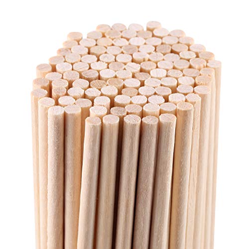 Senkary Wooden Dowel Rods 1/8 x 12 Inch Unfinished Natural Wood Craft Dowel Bamboo Sticks for Flower Bouquet Crafting, 100 Pieces - Image 4