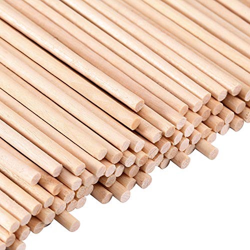 Senkary Wooden Dowel Rods 1/8 x 12 Inch Unfinished Natural Wood Craft Dowel Bamboo Sticks for Flower Bouquet Crafting, 100 Pieces - Image 2
