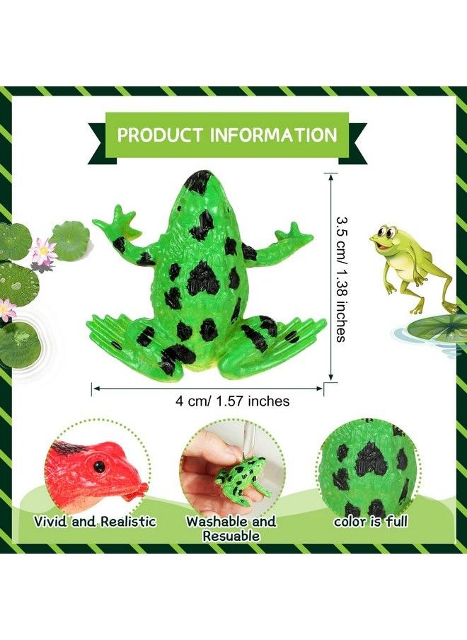 Chengu - Plastic Frogs Toy Tiny Rubber Material Frogs Mini Funny Squishy Frog Animal Realistic Frog Figure Toys Fun Rainforest Character Toys Table Home Decor For Party Favors (Vivid Style 72 Pcs) - Image 1