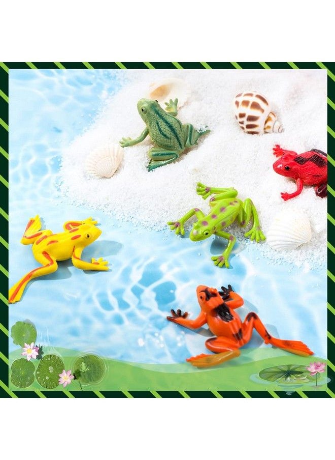Chengu - Plastic Frogs Toy Tiny Rubber Material Frogs Mini Funny Squishy Frog Animal Realistic Frog Figure Toys Fun Rainforest Character Toys Table Home Decor For Party Favors (Vivid Style 72 Pcs) - Image 1