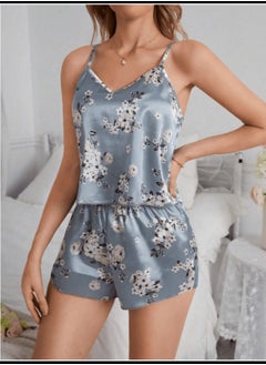 Women's Floral Printed Satin Pajama Set