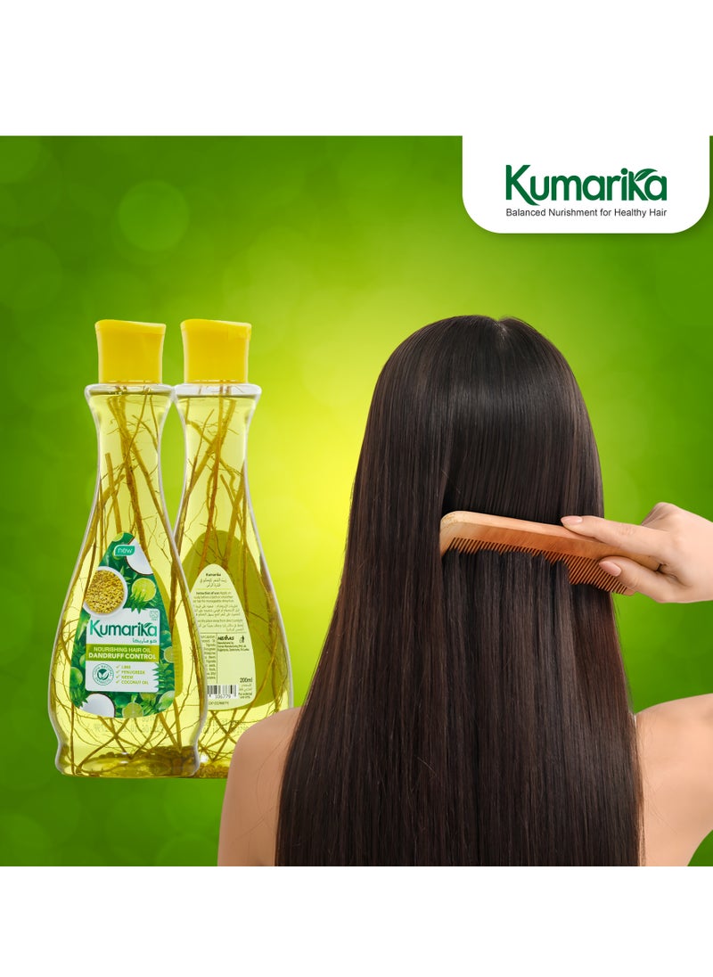 kumarika - Kumarika Nourishing Hair Oil Dandruff Control For Anti dandruff scalpal extracts for dry itchy scalp with dandruff 200ml - Image 1