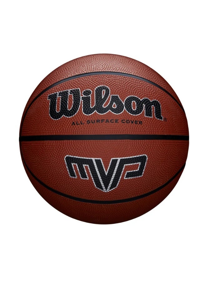 Wilson MVP 295 Basketball – Brown | Official Size & Weight Indoor/Outdoor Basketball | Durable PU Leather for Grip, Control & Performance - Image 1