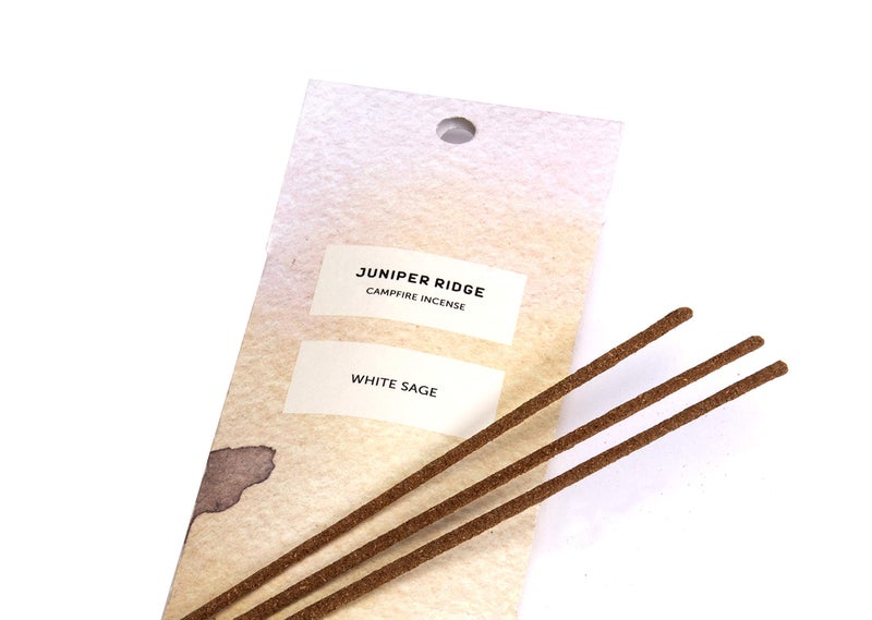 Juniper Ridge AllNatural Aromatic Campfire Incense LongLasting Bamboo Sticks Aromatherapy Meditation Therapy No Synthetic Fragrance White Sage 20 Count - Image 1
