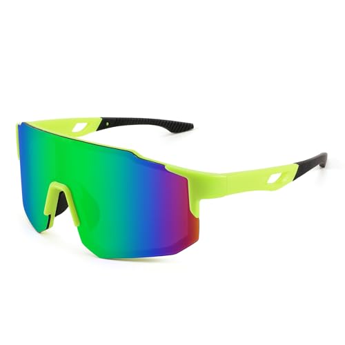 Karsaer Sports Baseball Sunglasses Men Women Visor Cycling Glasses MTB Running Driving Fishing Baseball B5105, Green - Image 1