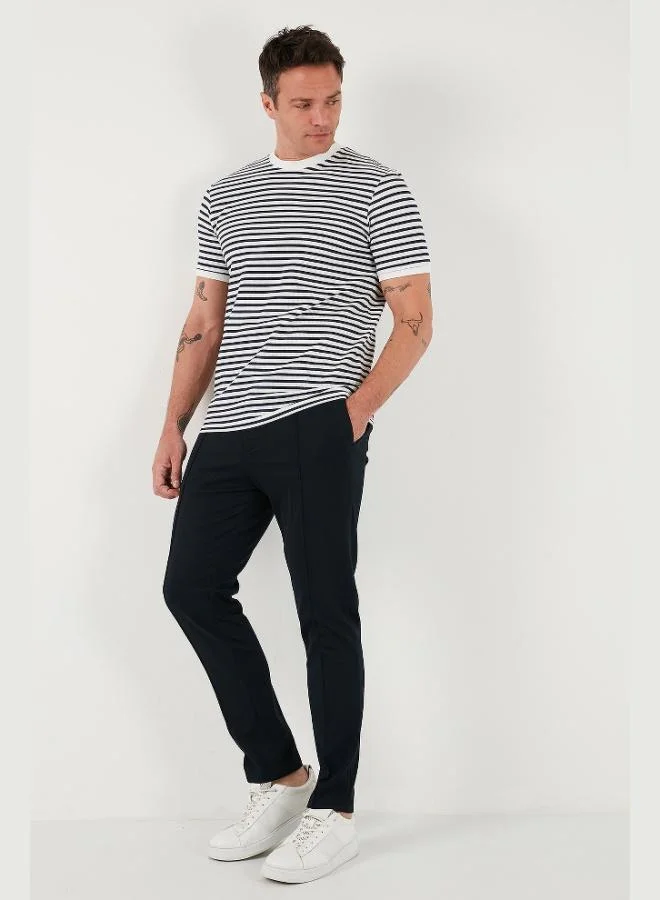 Buratti  Buratti Cotton Striped Regular Fit Crew Neck T Shirt Men's T SHIRT 5903005 for Men | Best Price UAE