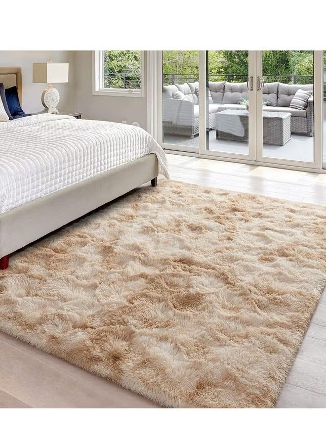 HOMESTAR Super Soft Rugs Fluffy Carpets Tie-Dye Rugs for Living Room Bedroom Girls Kids Room Nursery Home Decor Non-Slip Machine Washable Carpet 160*200CM - Image 1