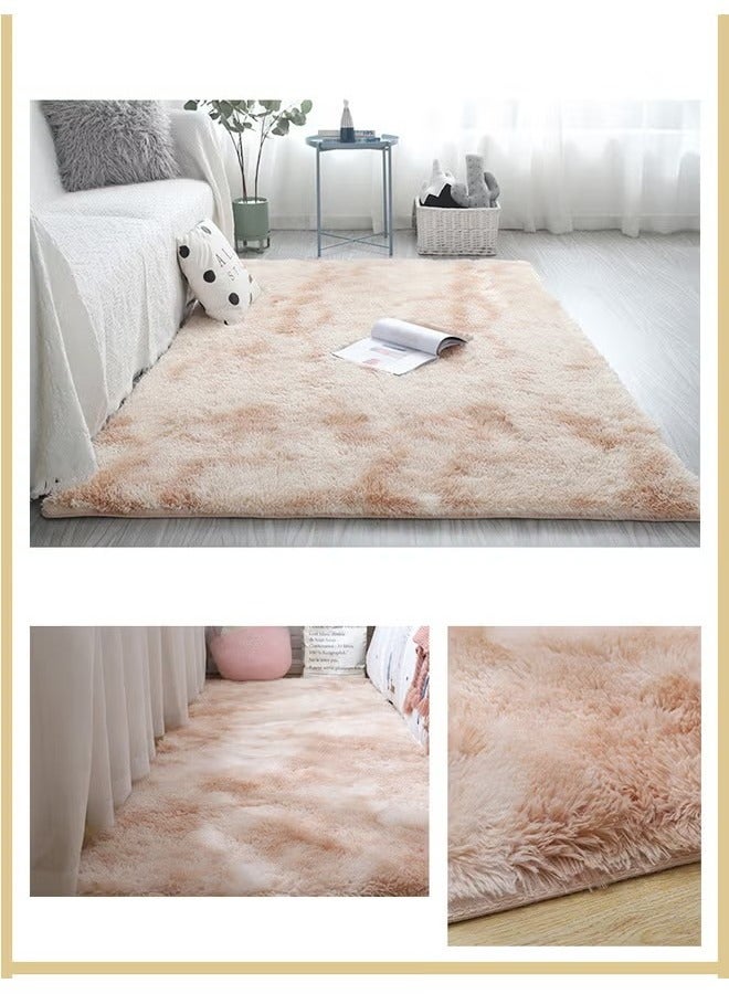 HOMESTAR Super Soft Rugs Fluffy Carpets Tie-Dye Rugs for Living Room Bedroom Girls Kids Room Nursery Home Decor Non-Slip Machine Washable Carpet 160*200CM - Image 4