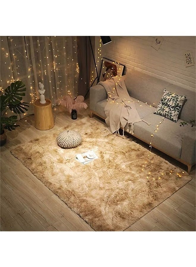 HOMESTAR Super Soft Rugs Fluffy Carpets Tie-Dye Rugs for Living Room Bedroom Girls Kids Room Nursery Home Decor Non-Slip Machine Washable Carpet 160*200CM - Image 5