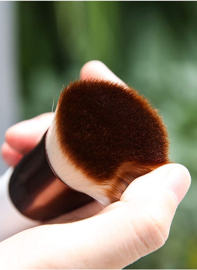 DUcare Foundation Brush Flat Top Kabuki Brush Professional Makeup Brush Liquid Blending Mineral Powder Buffing Stippling Makeup Tools White  - Image 2