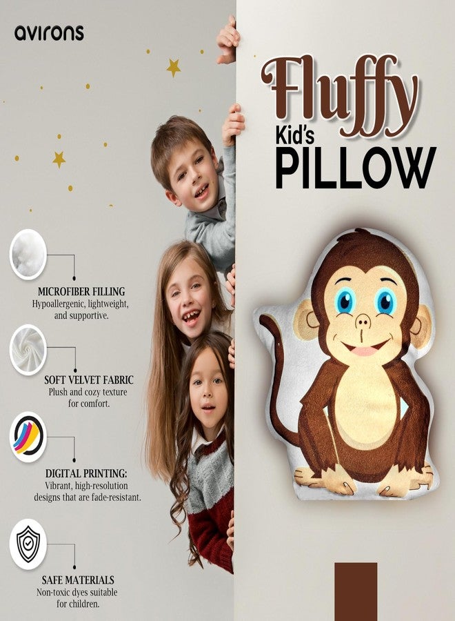 Avirons Adorable Monkey Pillow - Cozy and Playful! Ideal for Kids, This Monkey-Shaped Pillow Brings Fun, Comfort, and Cuteness to Their Everyday Moments. - Image 4