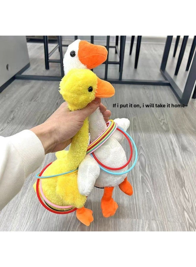 Ring Game Set Big Goose Set I Duck Don't Pour Duck Doll Shook His Head Goose Electric Ring Stall Toy Wholesale-Specifications:Pink Swinging Duck + 10 13cm Circles  - Image 5