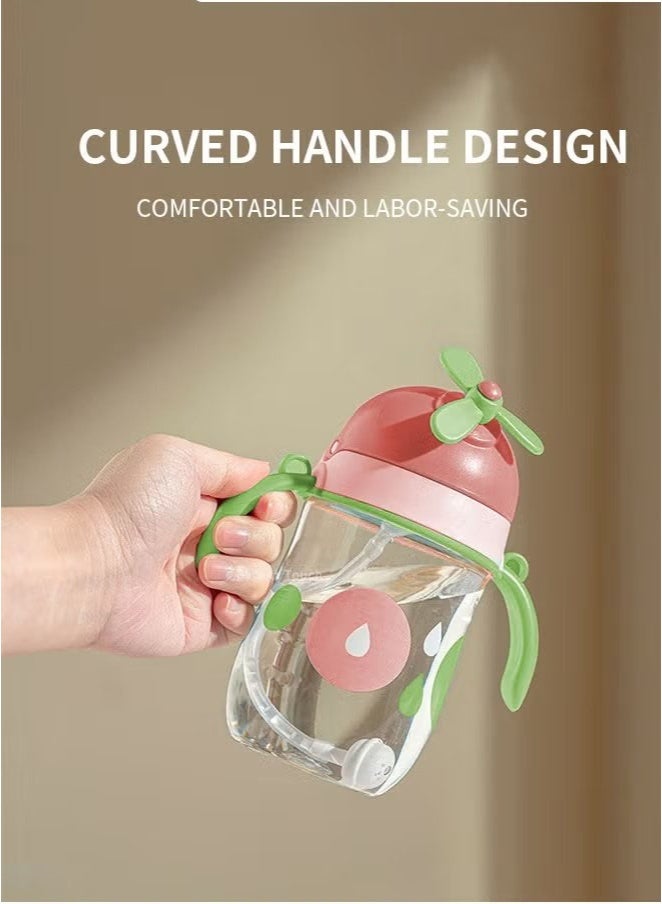 Gonice Baby Straw Bottle Toddler Water Bottle Sippy Cup for Baby 6-12 Months Baby Straw Cup Sipper Bottle for Kids with Handles 300ml (Pink) - Image 5