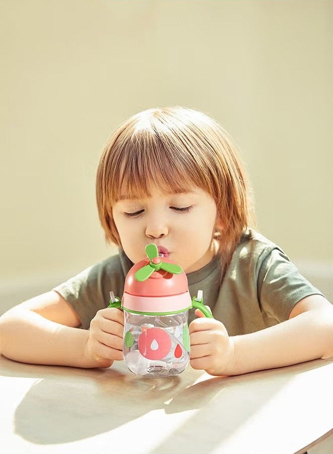 Gonice Baby Straw Bottle Toddler Water Bottle Sippy Cup for Baby 6-12 Months Baby Straw Cup Sipper Bottle for Kids with Handles 300ml (Pink) - Image 2